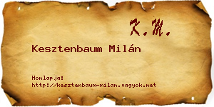 Kesztenbaum Milán névjegykártya